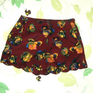 Very J Floral Print Shorts Size Large